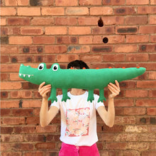 Load image into Gallery viewer, Big Crocodile Plush Toy Orange Spine
