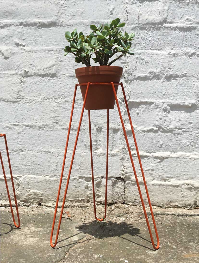 Tall Orange Plant Stand