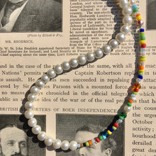Load image into Gallery viewer, Half and Half Pearl Necklace Rainbow Beads
