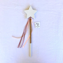Load image into Gallery viewer, Wooden Wand Toy with soft pink ribbon

