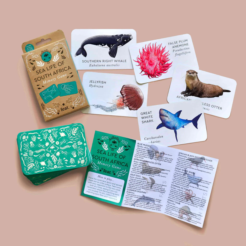 Memory Card Game featuring Indigenous Sea Animals of South Africa