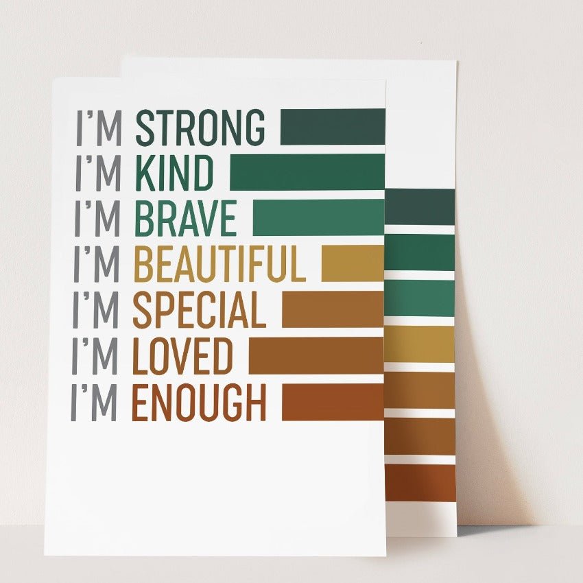 English Self Affirmation Posters, Autumn Colours