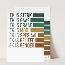 Load image into Gallery viewer, Self Affirmation (Autumn) Afrikaans | Conscious Poster Series
