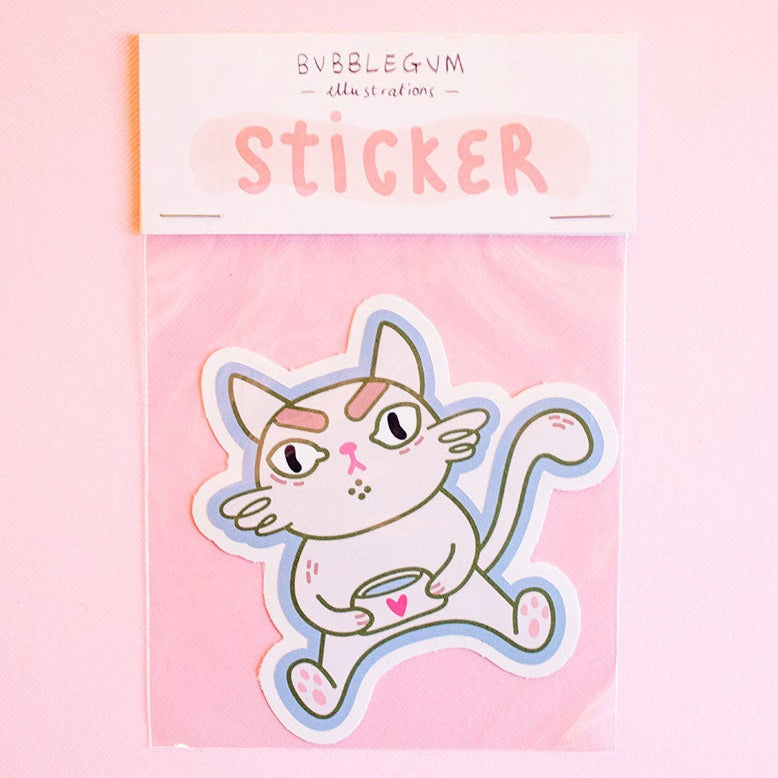 Hangry Cat Vinyl Sticker
