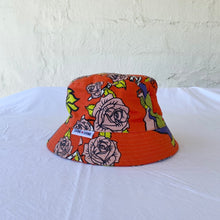 Load image into Gallery viewer, Unique Bucket Hat -Bright Orange design
