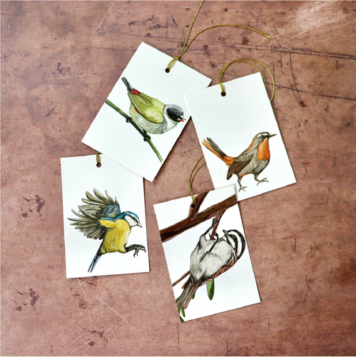 Gift Tags with bird illustrations