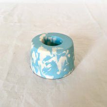 Load image into Gallery viewer, Candle holder, marbled blue
