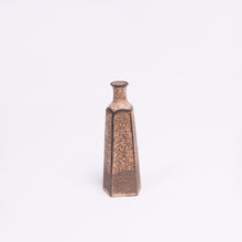 Load image into Gallery viewer, Faceted Vase | Light Textured Brown Glaze on Chocolate Coloured Clay
