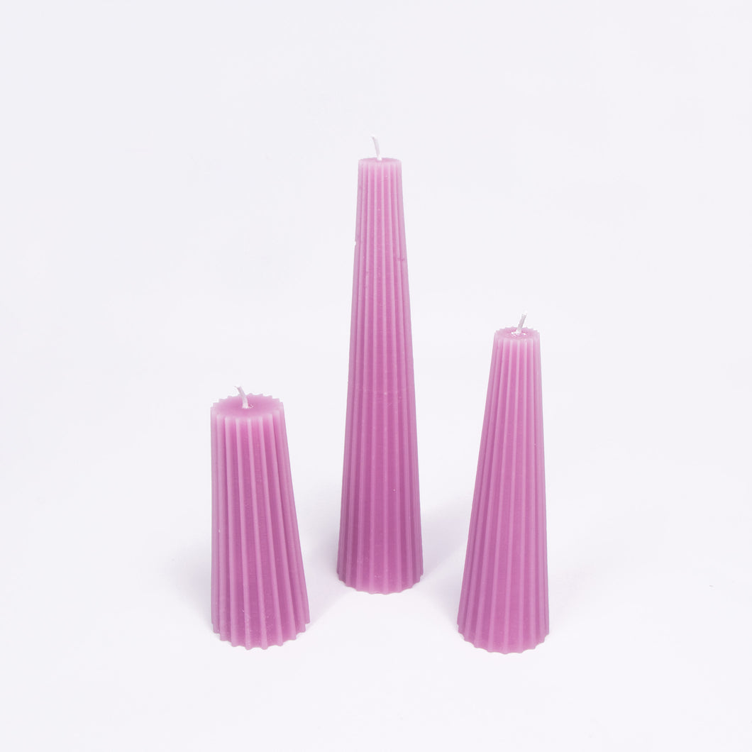 Pink Gear Candle Trio