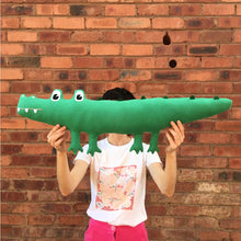 Load image into Gallery viewer, Big Crocodile Plush Toy Green Spine
