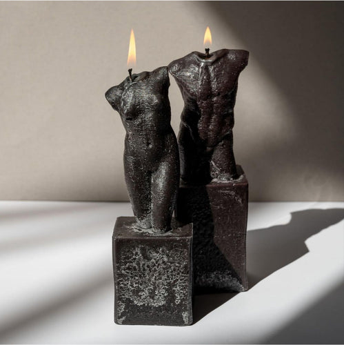 Male & Female Bust Candle | Noir