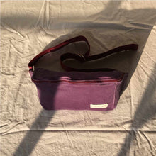 Load image into Gallery viewer, Purple Corduroy Moon Bag
