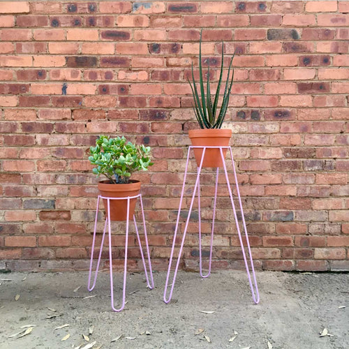 Steel Pot Plant Stand Pink
