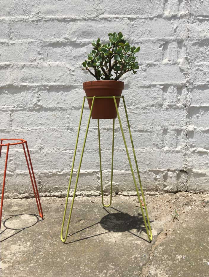 Tall Chartreuse Plant Stand