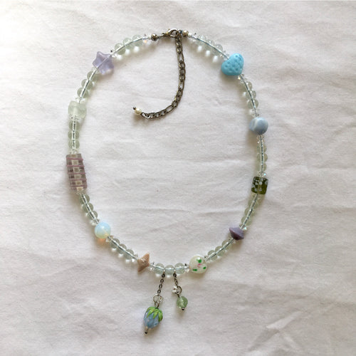 The Blues, glass bead necklace