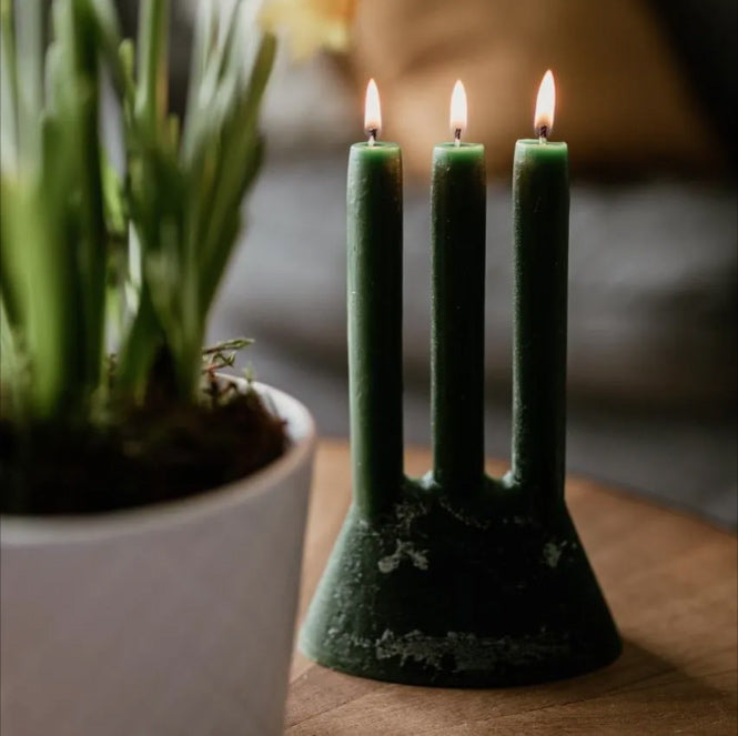 Forest Green Trident Candle